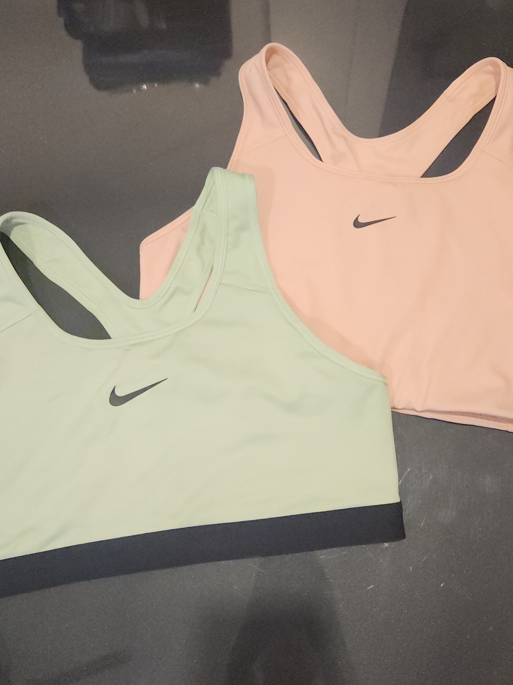 Nike 2 Racerback Sports Bras - Pale Peach &‎ Mint Green Sold Together